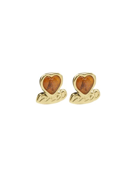 Boucles d'oreilles Ternura Or marron