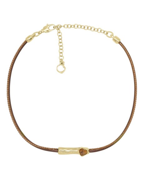 Collier Serena Or marron
